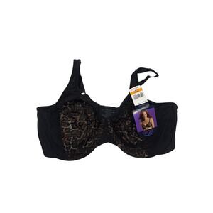 Olga 38DD sheer perfection underwire black bra adjustable straps nwt perfect